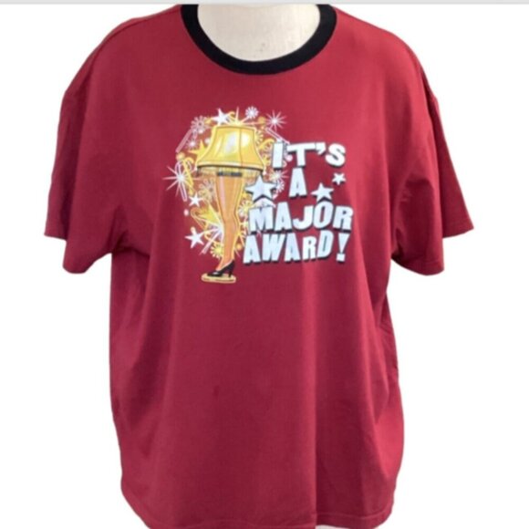 A Christmas Story "It's a Major Award!" Graphic Tee Top XL Red 41J - Picture 4 of 11